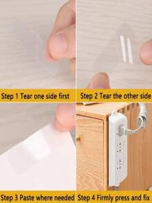 1 Box/60pcs Multi-Functional Waterproof Removable Double-Sided Adhesive Tape, Reusable Transparent Installation Tape For New Year Wall Hanging, Just Press Gently After Sticking Back To School