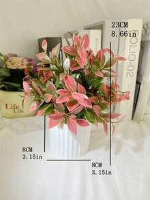 1pc Small Potted Lucky Clover Artificial Flower, Home Decorative Ornament, Wedding Photography Decoration, Greenery Decoration - Hot Pink - View 3