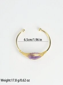 1入組低調奢華14k鍍金寶石鑲嵌幸運能量石手鍊,中性風格,派對假日禮物 - 手鐲 - 查看 5