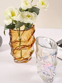 1只彩色玻璃花瓶,北歐風格透明花瓶,適用於家居裝飾,桌面花卉盆栽花瓶 - 彩色 - 查看 7