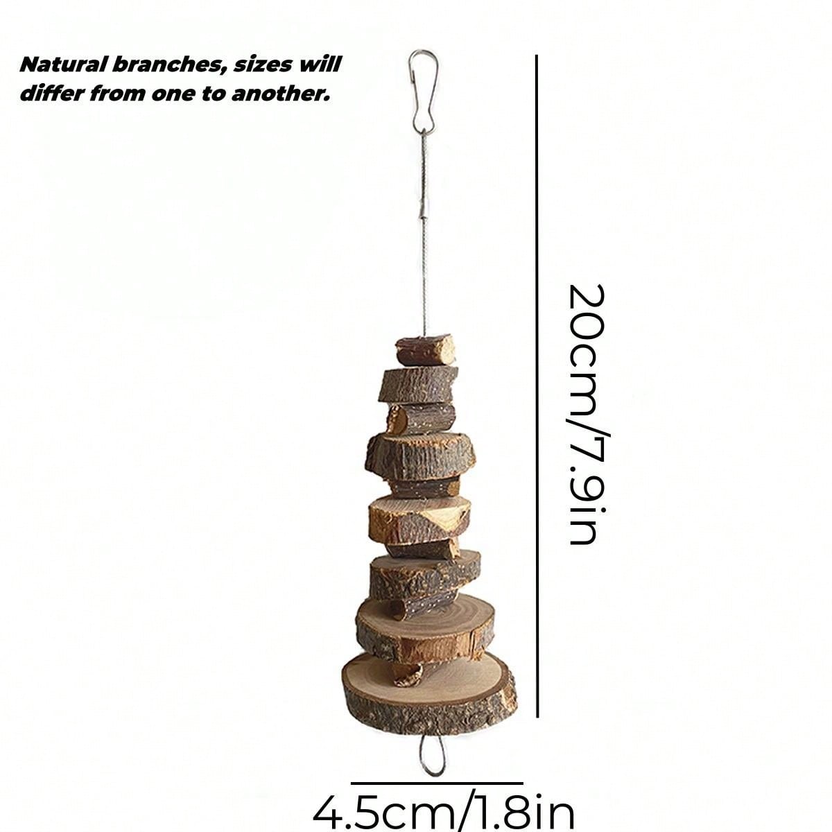 Small Animal Chews Toy, Natural Apple Wood Block Cage Hanging Molars