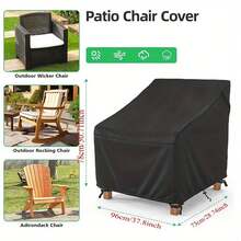 2入組防水露台椅套,可堆疊的戶外椅套,耐用的210d牛津條紋凳椅套,耐用的防水家具椅套,全天候保護,黑色 - 黑色 - 查看 2