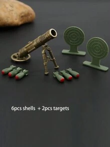 1pc Miniature Mortar Cannon Toy With Launching Function, Desk Decoration And Collectible Stress Relief Toy - Multicolor - View 4