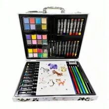 Estuche De Pintura Arte Para Niño 66 Pzs Lápices, colores y más - Multicolor - Ver 3