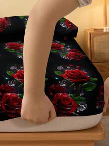 1pc Fashionable Minimalistic Print Brushed Bedspread Bed Cover Dust Cover Home Textile Bedding Supplies - Multicolor - View 5