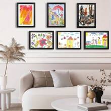 1 件兒童藝術畫框,前開式設計,可替換藝術品,用於展示兒童繪畫和存放 - 白色 - 查看 5