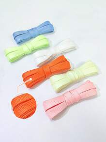 1對發光鞋帶，時尚鞋履配件，派對及舞蹈時尚用品，創意禮物，夜跑發亮小道具，扁平荧光鞋帶，適用於各種鞋款，情侶禮物，朋友禮物，最好的朋友禮物，姐妹禮物，有趣的禮物，女士禮物，彈性鞋帶，厚鞋帶，寬鞋帶，有彈性的鞋帶，白色鞋帶，綠色鞋帶 - 白色 - 查看 2