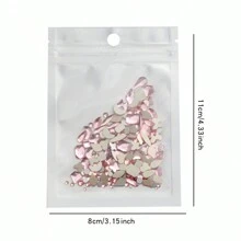 100入組不同大小和形狀的鑽石,螺紋和玻璃鑽石,適用於指甲藝術diy裝飾 - 粉色 - 查看 2