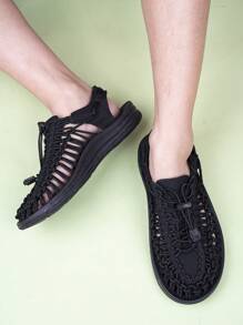 Men's Handmade Woven Outdoor Sandals, Casual Beach Flat Countryside Walking Shoes
