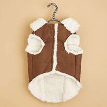 1pc Coffee Brown Suede Cotton Fleece Pet Clothes Jacket Coat Suitable For Small & Medium Cats/Dogs Autumn Winter - Coffee Brown - View 7