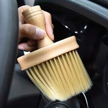 Wooden Home And Car Cleaning Brush - Great For Windows, Exterior, Dashboard, Detailing, And Office Cleaning! - Yellow - View 5