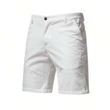 Bermudas Cargo Hombre Pantalones Cortos Algodón Alta Calidad - Blanco - Ver 1