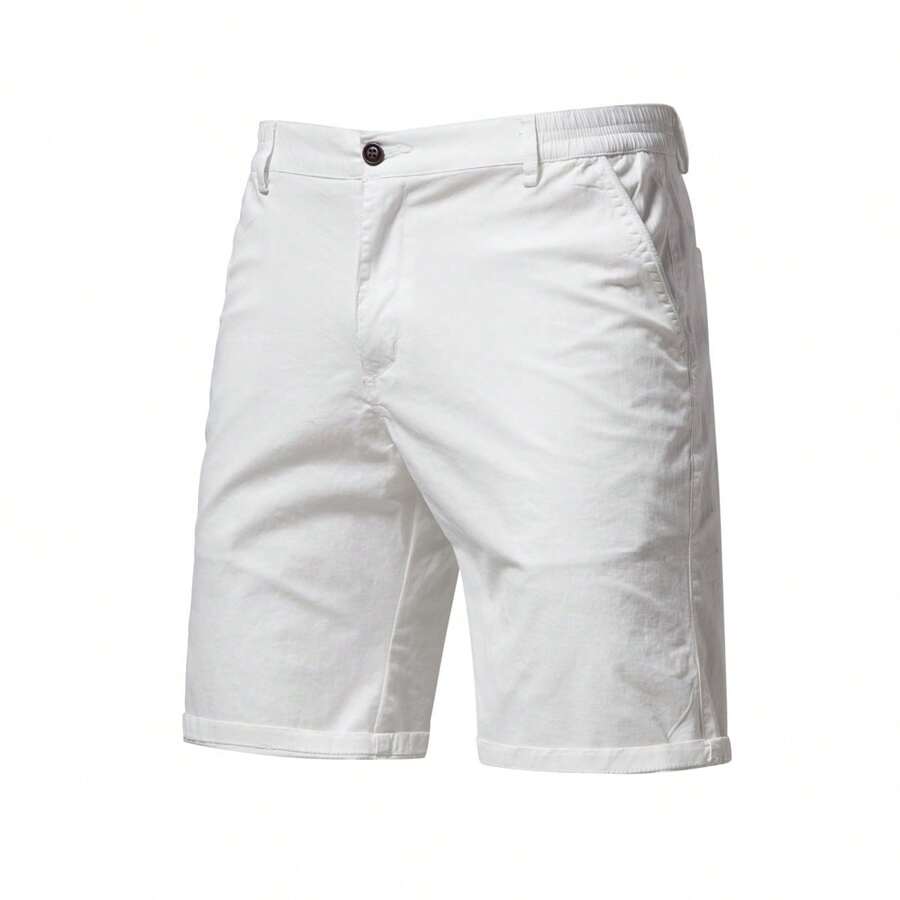 Bermudas Cargo Hombre Pantalones Cortos Algodón Alta Calidad - Blanco - Ver 1