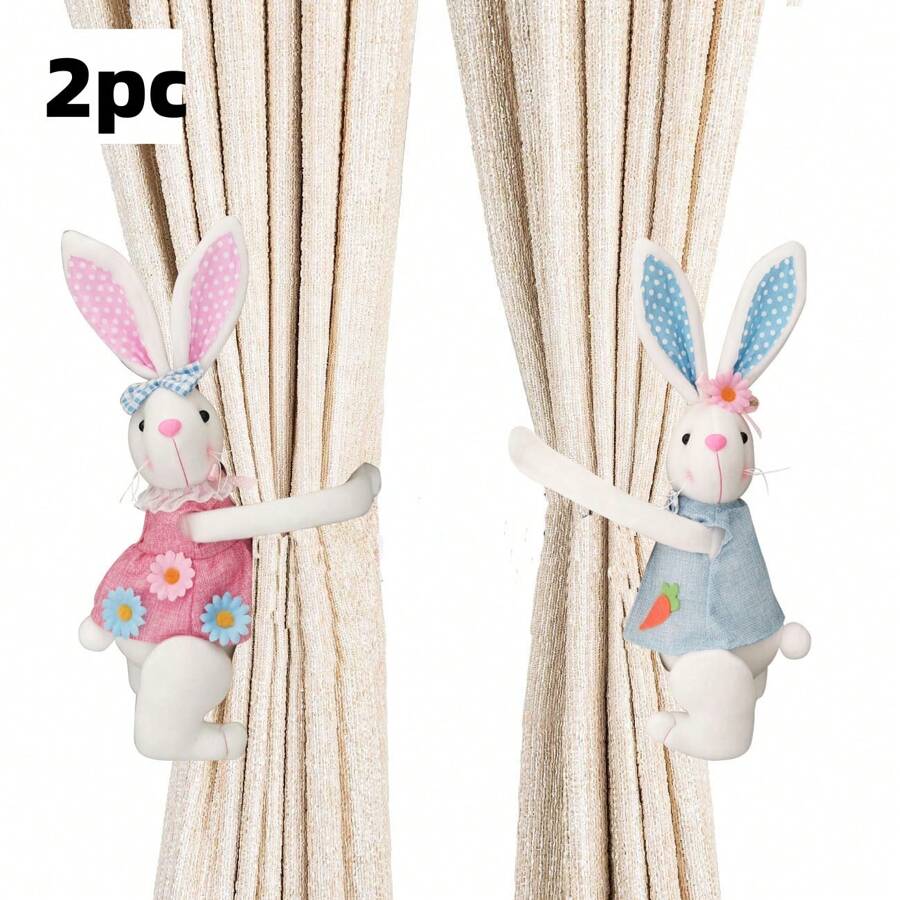 1pc/2pcs,Plush Stuffed Animal Bunny Rabbit, Adorable, Soft And Cuddly, Great Gift For Bunny Lovers Of All Ages, Birthdays, Holidays And Special Occasions - 2pc - View 1