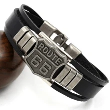 1pc Fashion Alloy & Leather Men's Bracelet, With Number '66' Feature, For Daily Wear - Brown - View 8