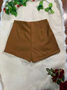 Women Shorts - 卡其色 - 查看 2