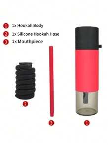 可攜式汽車用水煙煙斗套裝,小號水煙 - 紅色 - 查看 5