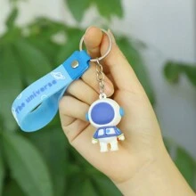 1pc Spaceman Pendant Soft Rubber Pendant Key Chain Cute Cartoon Fashion Style Car Keychain Bag Pendant Party Gift For Best Friend Girlfriend Son Daughter