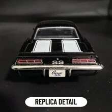 Makeda 1/36雪佛蘭camaro Ss 1969車模,金屬迷你藝術車輛內飾裝飾模型玩具,聖誕禮物兒童玩具 - 黑色 - 查看 6