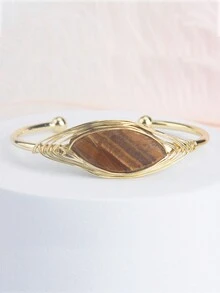 1入組低調奢華14k鍍金寶石鑲嵌幸運能量石手鍊,中性風格,派對假日禮物 - 手鐲 - 查看 18