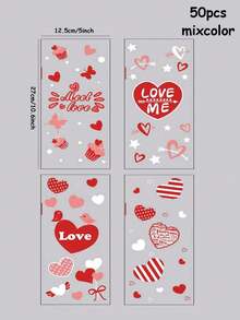 50入組情人節混色禮品袋b型 - 彩色 - 查看 3