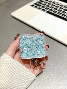 5pcs/Set 1.5m Glitter Edge Anti-Breakage Data Cable Kit, Including Coiled Cord, Strain Relief Spiral Sleeves Cable Protector, Tpu Charging Head Case, Compatible With Iphone 12/13/14, Support 20w Fast Charging - Baby Blue - View 2