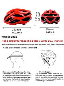 1pc Bicycle Mountain Bike Helmet With Pc+Eps Material Integrated Molding Cycling Equipment - Red - View 3