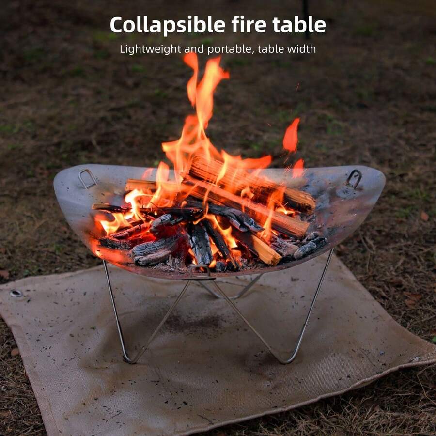 1入不鏽鋼拆卸式露營火坑,便攜式木柴露營火坑,輕量級戶外營火烤肉架