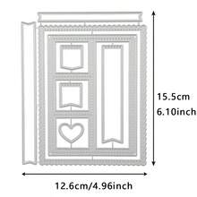 1pc Rectangle Gingham Cover Plate Metal Carbon Steel Cutting Dies Stencils For Diy Scrapbooking, Card Making, Photo Album And Craft Decoration - Silver - View 2