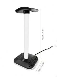 Rgb Colored Headphone Stand With Hook, Multi-Functional Desktop Holder For Earphones, Headsets Or Headphone Accessories Display