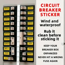 1pc Circuit Breaker Box Labels Conspicuous Identification Weatherproof Fuse Box Stickers - Yellow - View 6