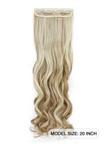 nimoki 夾式假髮,長彈力捲髮20英寸,4片合一組,女性用合成纖維假髮（金色） - 彩色 - 查看 5