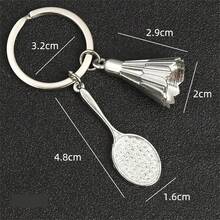 1Pc Mini Alloy Keychain Sport Ping Pong Table Tennis Ball Badminton Bowling Ball Key Chain Keyring Key Ring Souvenir Gift - 001 - View 2