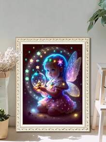 5d Diy鑽石繪畫套裝（不含框架）,1入組11.8x15.7英寸多彩女性圖案鑲嵌樹脂鑽石,鑽石繪畫套裝 - 彩色 - 查看 5