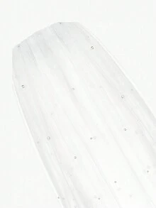 1只珍珠新娘頭紗,適用於婚禮 - 白色 - 查看 2