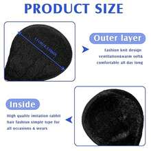 可折疊針織後穿設計耳罩,適用於冬季戶外運動、騎行、滑雪耳罩 - 酒紅色 - 查看 3