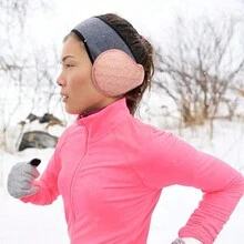 可折疊針織後穿設計耳罩,適用於冬季戶外運動、騎行、滑雪耳罩 - 酒紅色 - 查看 10