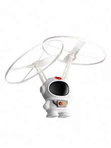 1pc Sensor-Controlled Flying Light Up Airplane Toy With Induction, Astronaut Shaped Flying Toy - White - View 5