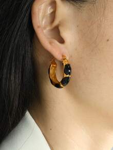 Maillard Vintage Style Niche Lightweight Luxury Earrings, High-Grade And Elegant Enamel Dangle Earrings In Ins Style - Black - View 5