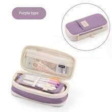 1入組多功能可伸縮筆袋,大容量彩色對比文具學生創意筆盒 - 彩色 - 查看 6