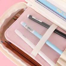 1入組多功能可伸縮筆袋,大容量彩色對比文具學生創意筆盒 - 彩色 - 查看 11