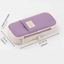 1入組多功能可伸縮筆袋,大容量彩色對比文具學生創意筆盒 - 彩色 - 查看 2