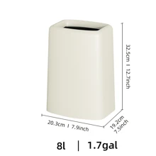 Small Lidless Trash Can 8L - White - View 4