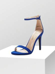 Women Elegant High Heel Sandals Open Toe Ankle Strap High Stiletto Pump Sandals For Party, For Prom, Party, Wedding - 寶藍色 - 查看 4
