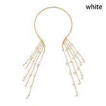 1入女款波西米亞風格長流蘇時尚項鍊,假珍珠吊墜,適用於毛衣、洋裝的頸部裝飾 - 彩色 - 查看 7