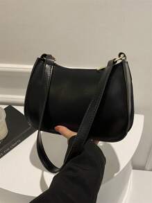 純色厚實幾何肩袋,女性專用拉鍊設計,具時尚復古風格,兼具休閒和防水功能,因此也很適合青少年女孩、大學生、新人和白領上班族,適用於辦公室、工作、商務和上下班通勤等場合。這是最好的商務女包,適合希望保持時尚和有組織的女性使用。 - 黑色 - 查看 1