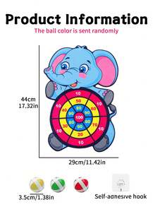 1 套嬰兒卡通牛動物飛鏢盤黏球家庭互動兒童益智玩具聖誕節生日節日禮物（部分零件隨機發送） - 淺藍色 - 查看 2