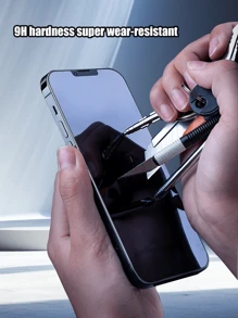 2pcs Compatible With Apple IPhone: 1pc High Definition & 1pc Anti-Spy Tempered Glass Screen Protectors, Smooth Edge, Not Easy To Break, Compatible With IPhone 11/12/13/14 Pro Max/15 Pro Max - Black - View 7