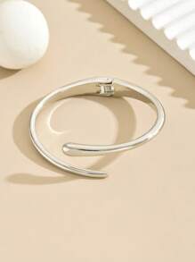 Fashion this season F&S 1 件高端時尚不對稱金色水滴形開口袖口手鐲,復古誇張設計美學 - 金色 - 查看 8