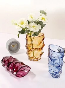 1只彩色玻璃花瓶,北歐風格透明花瓶,適用於家居裝飾,桌面花卉盆栽花瓶 - 彩色 - 查看 4